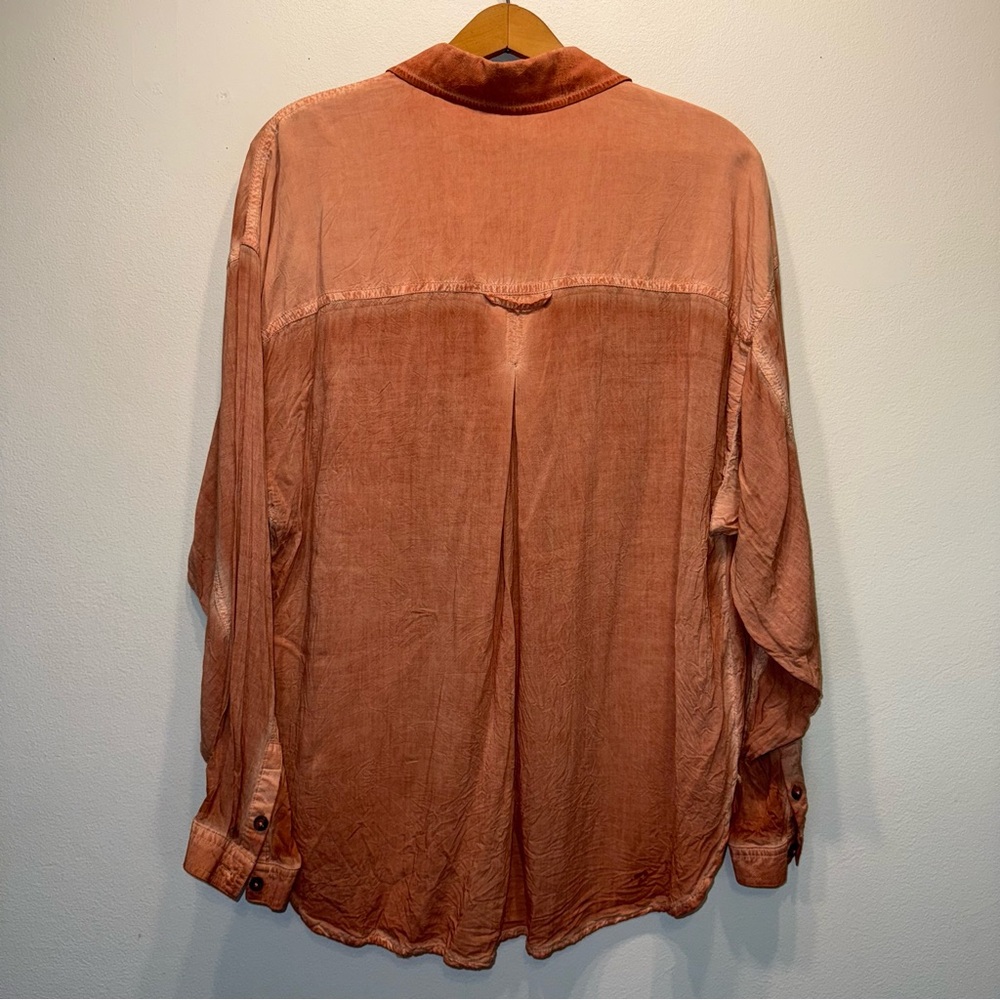 Pilcro Anthropologie Top Womens Medium Long Sleeve Button Up Rust - Picture 5 of 9